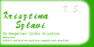 krisztina szlavi business card